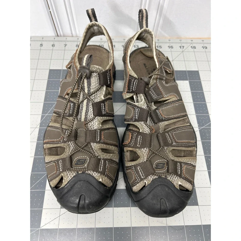 Skechers Hiking Water Sandals Mens 10 Brown‎ Journeyman Rugged Outdoor